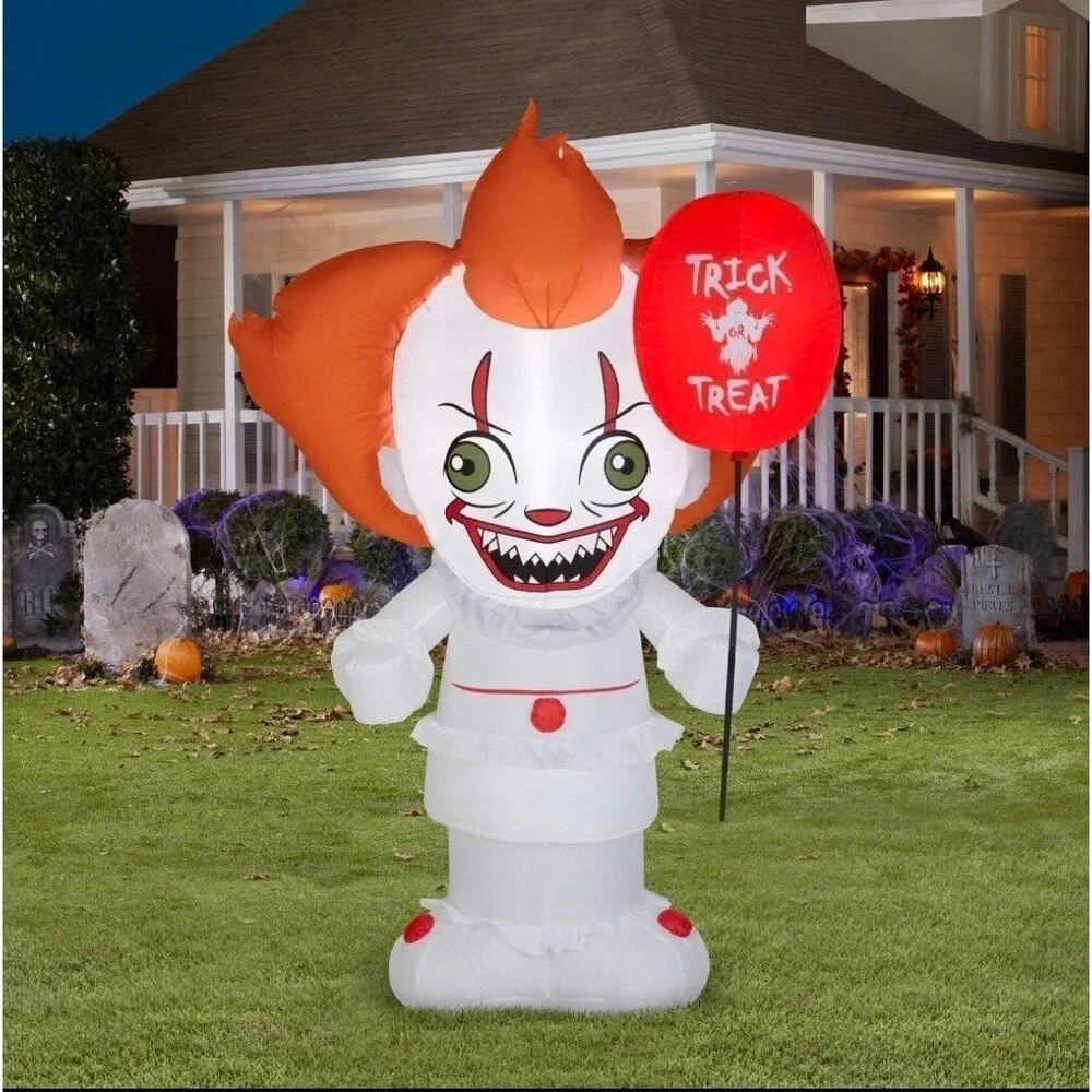 5ft Pennywise IT with Red Balloon Halloween Airblown Inflatable